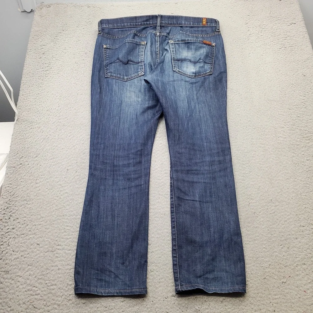 7 For All Mankind Carsen Jeans Mens 34 Blue Denim Distressed Modern Straight Leg
